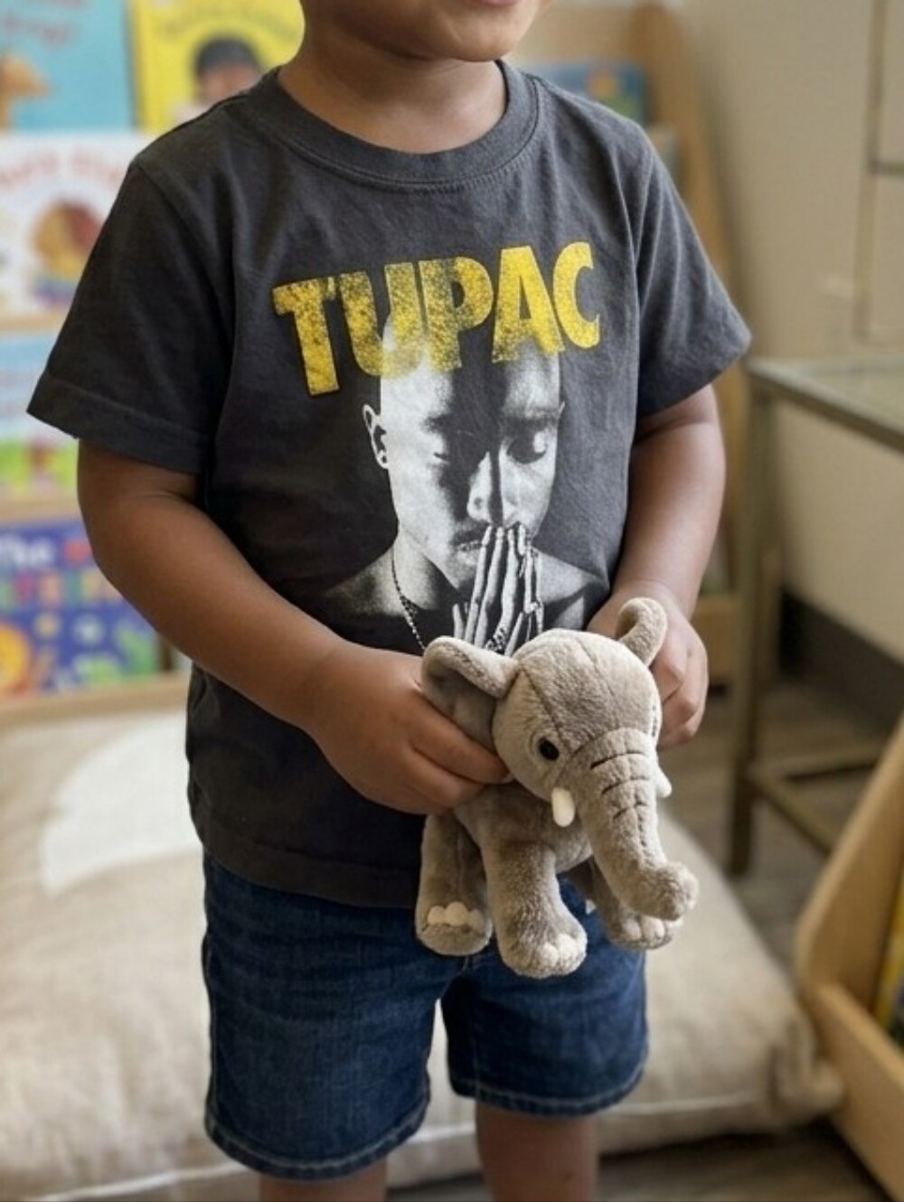 Tupac Shortsleeve Graphic Tee Size 2T Black,Yellow